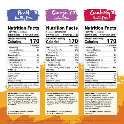 Packs Omega-3 Packs, 1.2 Oz (48 Nature's Garden Organic Trail Mix Snack - Trail Mix Variety, Energy Boosting, Heart