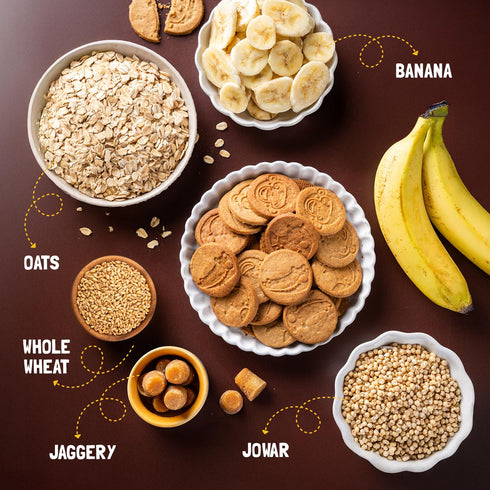 3.10 Oz (88g) Slurrp Farm Banana Oat Cookies for Kids | Healthy Snack Made with Real Bananas & Whole Oats | No Refined