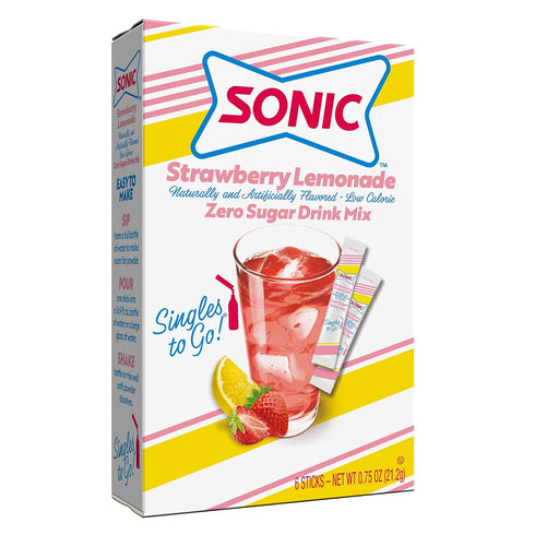 6 6 (36 Sonic Singles to Go Powdered Drink Mix, Strawberry Lemonade, Sticks per Box, Boxes included Sticks Total)