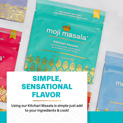 Set 4-Packs 12-16 moji masala Indian Spice Kits Kitchari Masala Spice Blend Spice Mix for Authentic Indian Food at Home