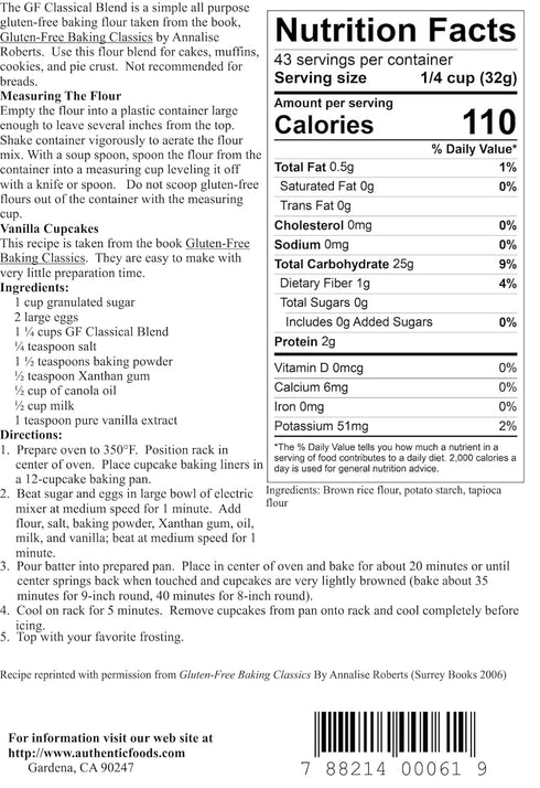 Authentic Foods 3 lbs Gluten Free Classical Blend