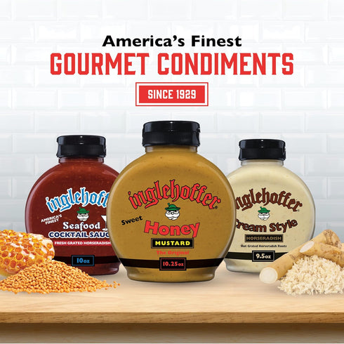 10.25 oz, Inglehoffer Original Sweet Honey Mustard Tangy-Sweet Mustard Made with Real Honey