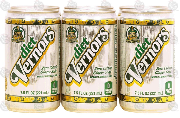 Vernors DIET Ginger Soda (Ale) 6-pack of 7.5-fluid ounce cans