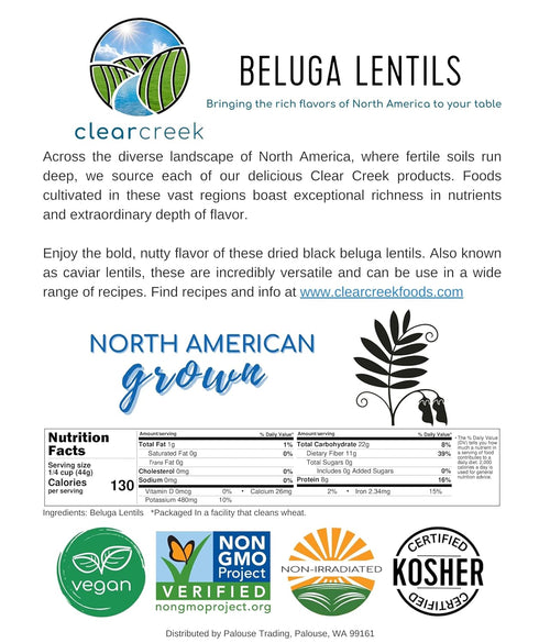 4 lbs CLEAR CREEK Black Lentils | Caviar or Beluga Lentils | | Non-GMO | Kosher | Vegan | Non-Irradiated