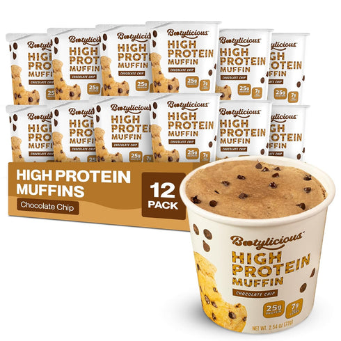 Bootylicious | 25g Protein Muffin | Chocolate Chip | Low Carb, 16g