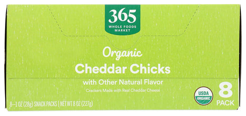 365 8 Pack by Whole Foods Market, Organic Cheddar Chicks Crackers