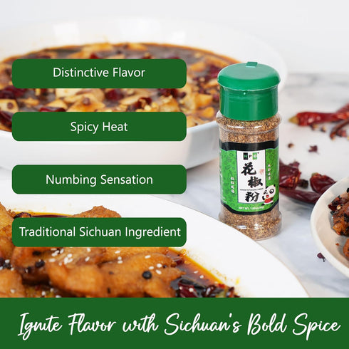 NPG Premium Szechuan Red Peppercorns Powder, 1.08 Oz (30g), Mouth-numbing Spice for Kung Pao Chicken, Mapo Tofu,