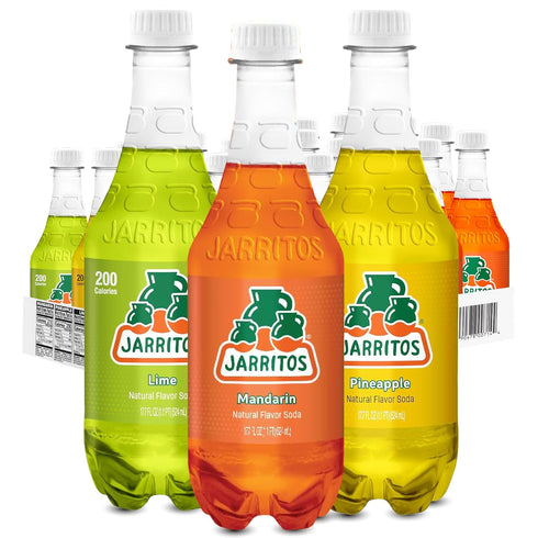Jarritos - Mexican Soda, 3-Flavor Variety Pack (17.7 oz, 24 Bottles) -