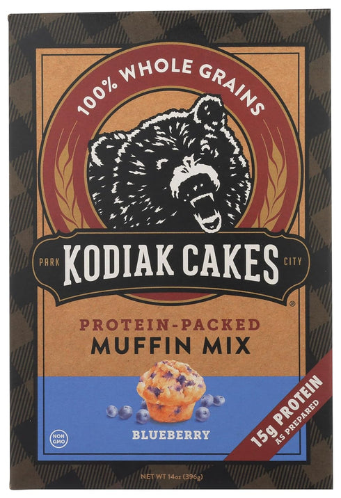 Kodiak Muffin Baking Mix, Blueberry, High Protein, 100% Whole Grains, (Pack of