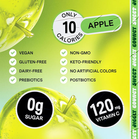 10 10-Calorie, Immune Dally Apple Drinkable Konjac Jelly Pouches | Healthy Keto, Gluten Free, Sugar Free Korean Fruit