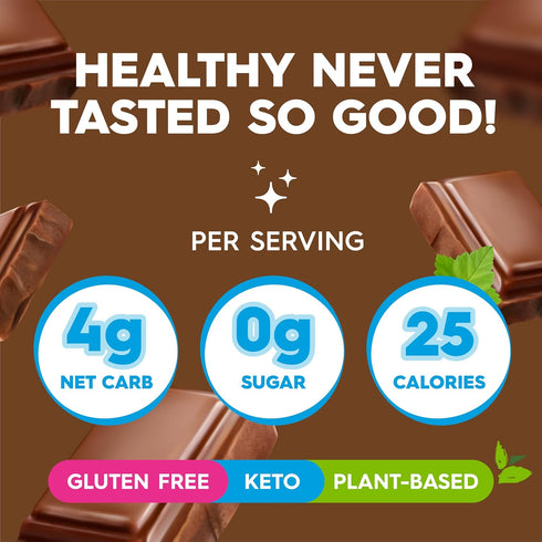 Simply Delish Natural Instant Chocolate Pudding, Sugar Free, Vegan, Keto Friendly, 1.7 OZ (Single Pack)