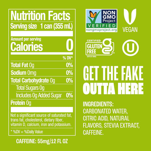 12 oz (24-Pack) Zevia Zero Sugar Soda, Mountain Zevia, Cans Naturally Sweetened, Non-GMO Project Verified, Gluten-Free