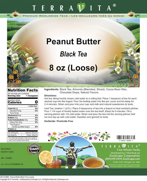 Terravita (8 oz, 534886) Peanut Butter Black Tea (Loose) ZIN: