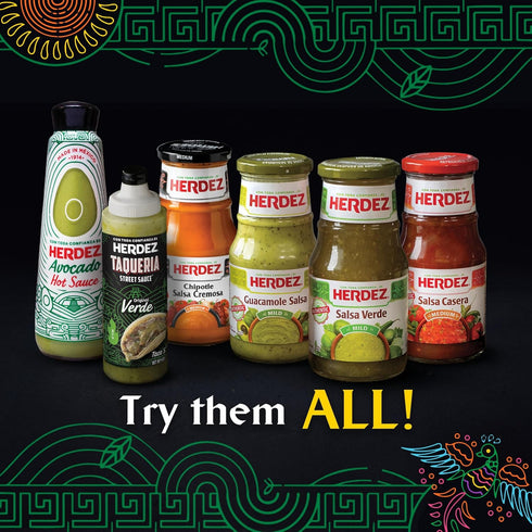 5 oz HERDEZ Avocado Hot Sauce, Bottle Creamy & Spicy Avocado-Based Mexican Hot Sauce for All Dishes