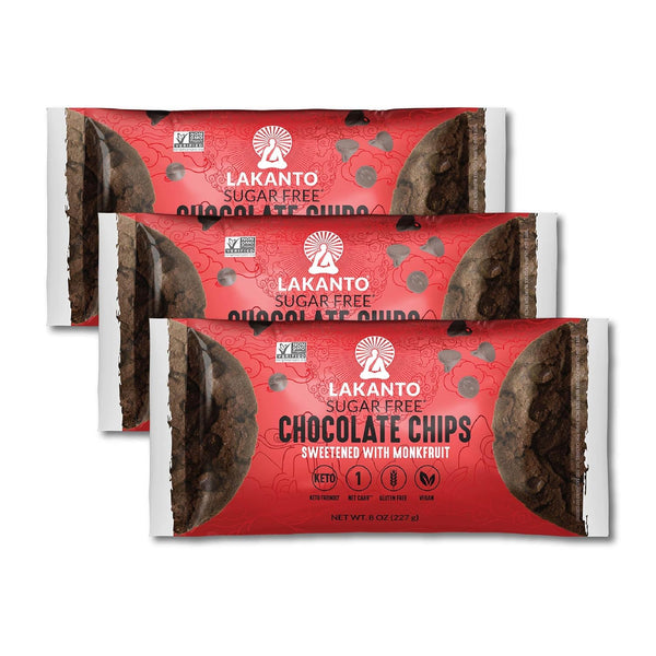 Lakanto Sugar Free Chocolate Chips - Monk Fruit Sweetener and Erythritol, Perfect