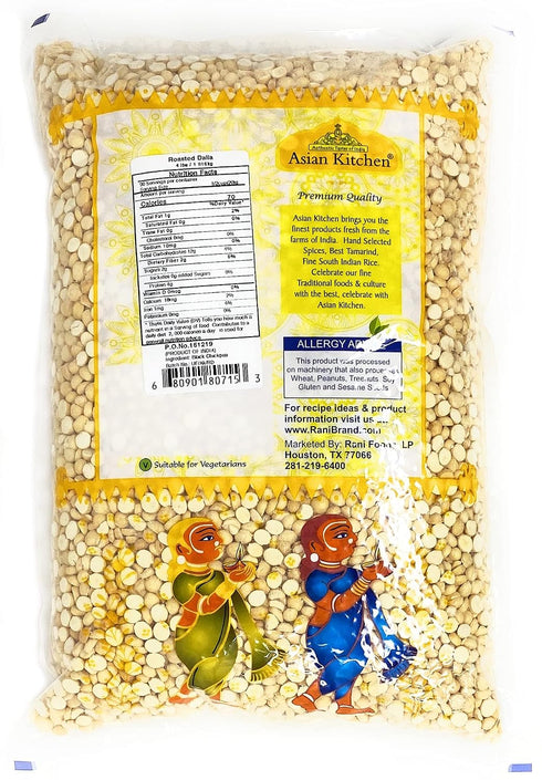 4lbs (64oz) Asian Kitchen Daliya Split (Roasted Split Chickpeas Dalia) ~ All Natural | Vegan | Indian Origin