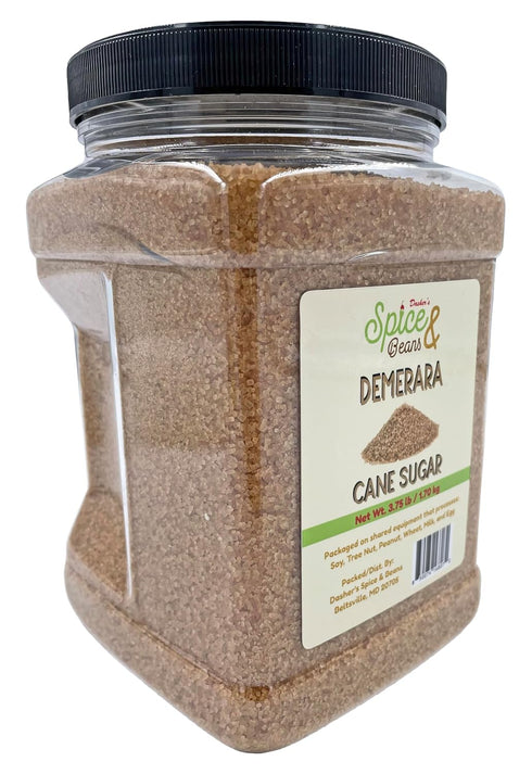 3.75 lb Demerara Cane Sugar | Raw Cane Sugar Crystals for Coffee, Tea, Baking & Cocktails | Large Golden Sugar Crystals