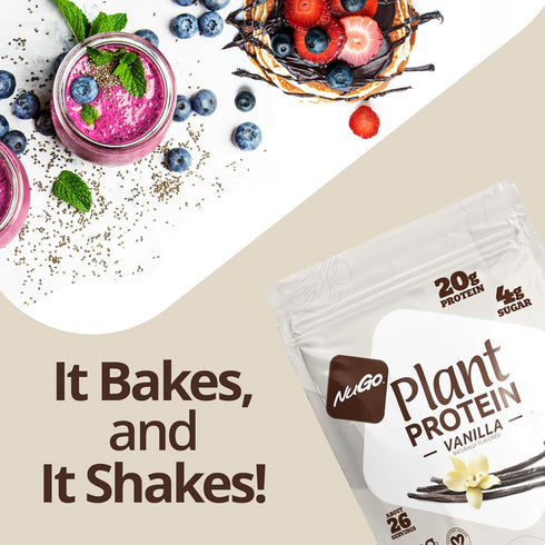 NuGo Plant Protein Powder, Vanilla, 20g Vegan Pea Protein, Low Sugar, 26 Servings