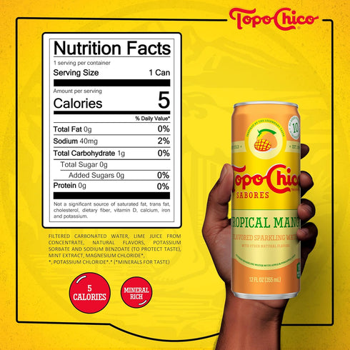 12oz 8pk Topo Chico Sabores Tropical Mango