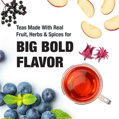 25 1.8 Tiesta Tea Blueberry Wild Child, Loose Leaf, Blueberry Hibiscus Herbal Tea, Premium Non-Caffeinated Fruit Blend