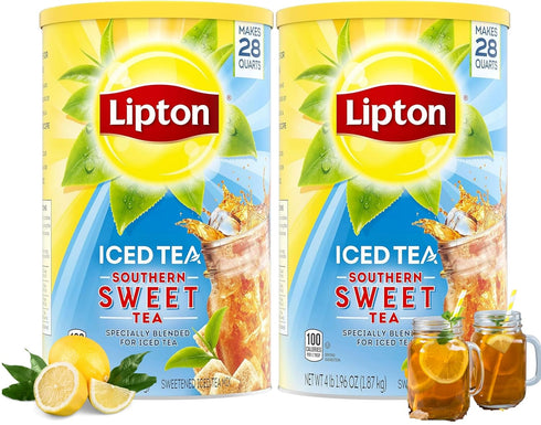 28 2 Pack (56 Lipton Southern Sweet Iced Tea Mix, makes Quarts Per Canister, Quarts Total)