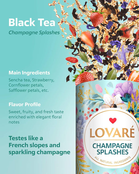 80 1001 60 (Set 4) LOVARE Loose Leaf Tea g - Made in Ukraine - Assorted Tea - Night, Passion Fruit, Sparkling Splashes