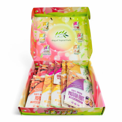 Pack 12 480 CHAVI Soft Dried Exotic Tropical Fruits | of | Gift Box - Low or No Sugars or Preservatives - Non-GMO