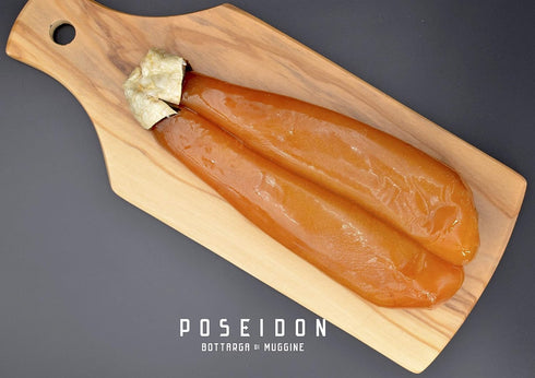 3.5~4.58 oz Poseidon - Premium Sardinian Bottarga | Authentic Mullet Roe | Gourmet Italian Seafood Delicacy |