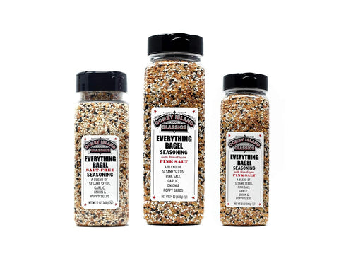 Everything Bagel SALT FREE Seasoning Premium Spice Blend with Sesame Seeds, Onion, Garlic, and Poppy Seed, 12 Oz
