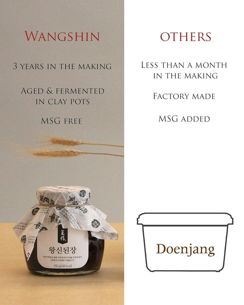 3 (9oz) Ultimate Mother's day: Wangshin Doenjang Aged Years - Korean Traditional Premium Soybean Paste. Anchovies