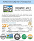 1 lb 100% Palouse Brand Non-GMO Project Verified Brown Lentils | Certified Glyphosate Residue Free | Pouch |
