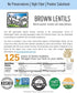 5 LBS Palouse Brand Certified Glyphosate Residue Free Brown Lentils | | Desiccant Free | Sproutable | Non-GMO Project