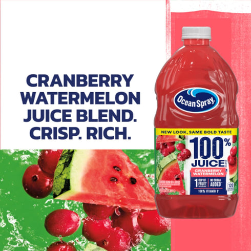 100% 64 Oz (Pack 1) Ocean Spray Juice Cranberry Watermelon Juice Blend, Fl Bottle