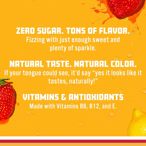 17 oz (Pack 12) Sparkling Ice, Strawberry Lemonade Sparkling Water, Zero Sugar Flavored Water, with Vitamins