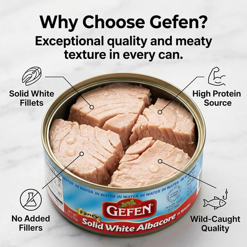 Albacore 6oz (6 Pack), Gefen Solid White Tuna in Water Kosher for Passover