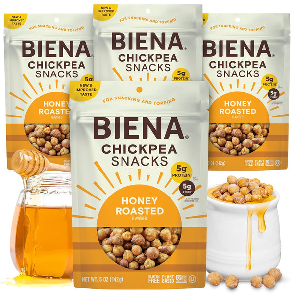 BIENA Chickpea Snacks - Crunchy Roasted Chickpeas - High Fiber Protein Snacks