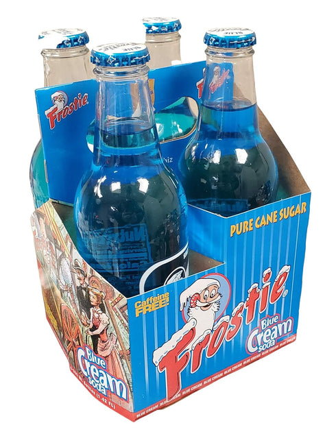 12 12) Frostie Soda ounce Glass Bottles (Blue Cream
