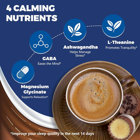 10 8.5oz Mushroom Hot Chocolate for Calm & Relax | Mushroom Blend with L-Theanine, GABA, Magnesium Glycinate, MCT