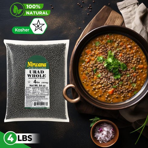 Black Matpe Beans (Urad Whole) Whole Urad Beans for Indian Cooking, Dal, and Curry