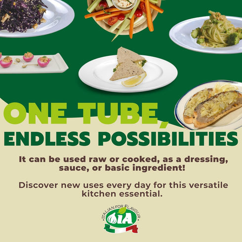 12 2.12oz (60g) Packaging IA Anchovy Paste Ready to Use - Tubes of Ideal for Salads, Eggs or Sandwiches, Gluten-Free