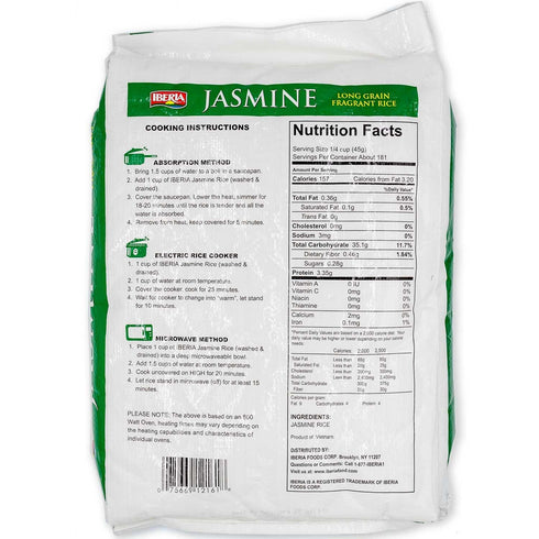 18 Iberia Jasmine Long Grain Fragrant Rice, Pound