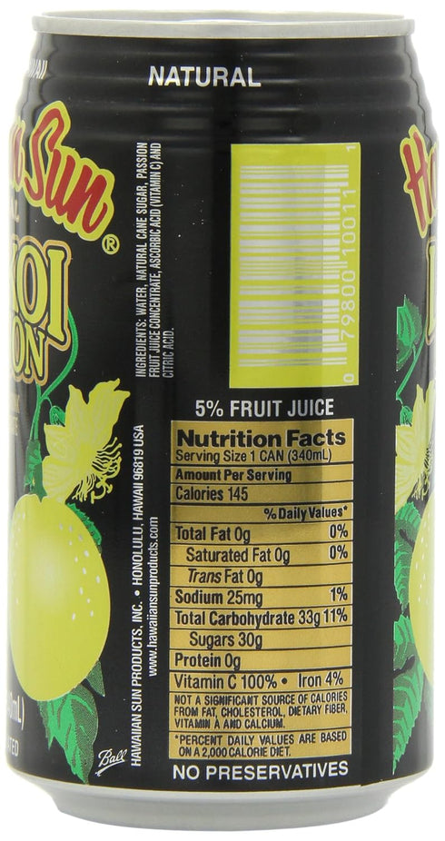 Hawaiian Sun 11.5 Oz (Pack 24) Lilikoi, Passion Fruit, Fl