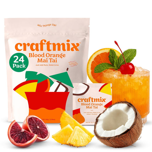 Craftmix Blood Orange Mai Tai Cocktail & Mocktail Drink Mixer, Skinny Mixes