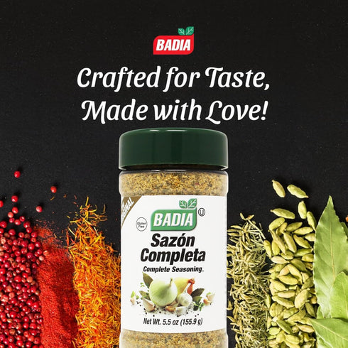 5.5 oz Badia Complete Seasoning, - Sazon Completa, All-Purpose Spice Blend of Garlic, Onion, Salt, Pepper, Herbs