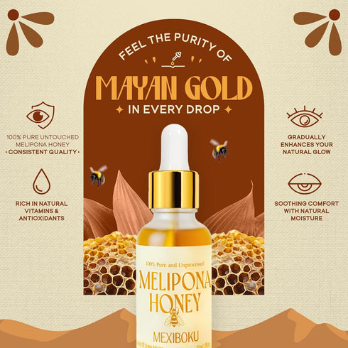 30ml 100% Jimerito Stingless Bee Melipona Honey Drops Pure and Unprocessed Ancestral Mayan Honey from Yucatn Peninsula