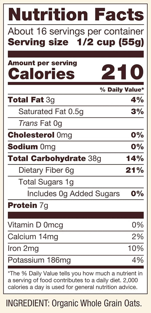 32oz (Pack 1) Bob's Red Mill Gluten Free Organic Extra Thick Rolled Oats, of - Non GMO, Whole Grain, Vegan, Kosher