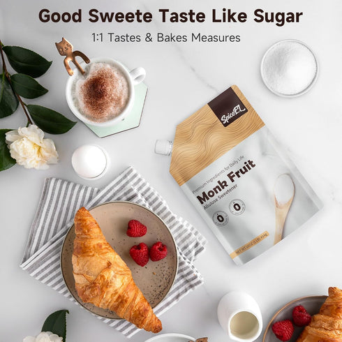 (1 lb Pack 3) SPICEEL Monk Fruit Sweetener with Allulose - White Sugar Substitute, Coffee, Tea, without Erythritol