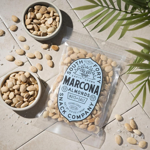 40 (6.5oz pack 4) South Snacks Dry Roasted Salted Marcona Almonds bag