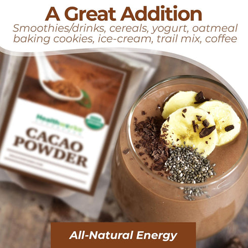 16 Oz 1 Lb Healthworks Superfoods Organic Cacao Powder - / - Cocoa Chocolate Substitute - Rich Chocolate Flavour