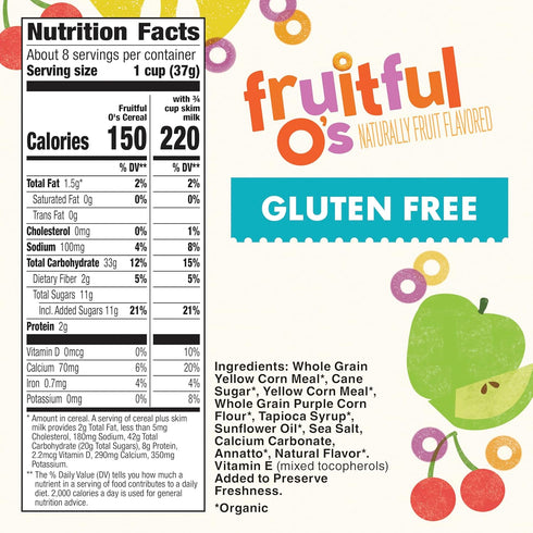 10.2 Oz Cascadian Farm Organic Cereal, Fruitful O's